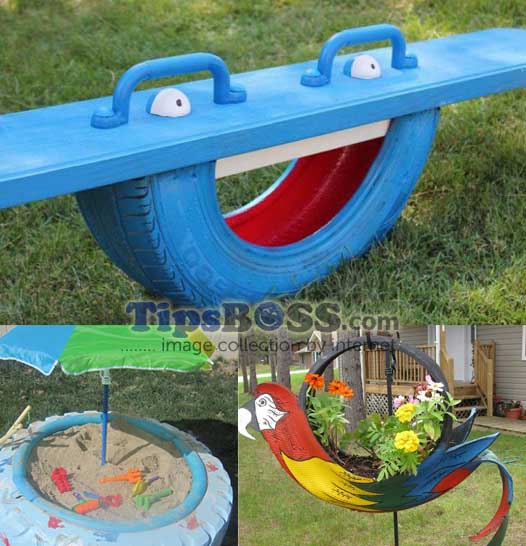 How to make a kids totter with used car tires 