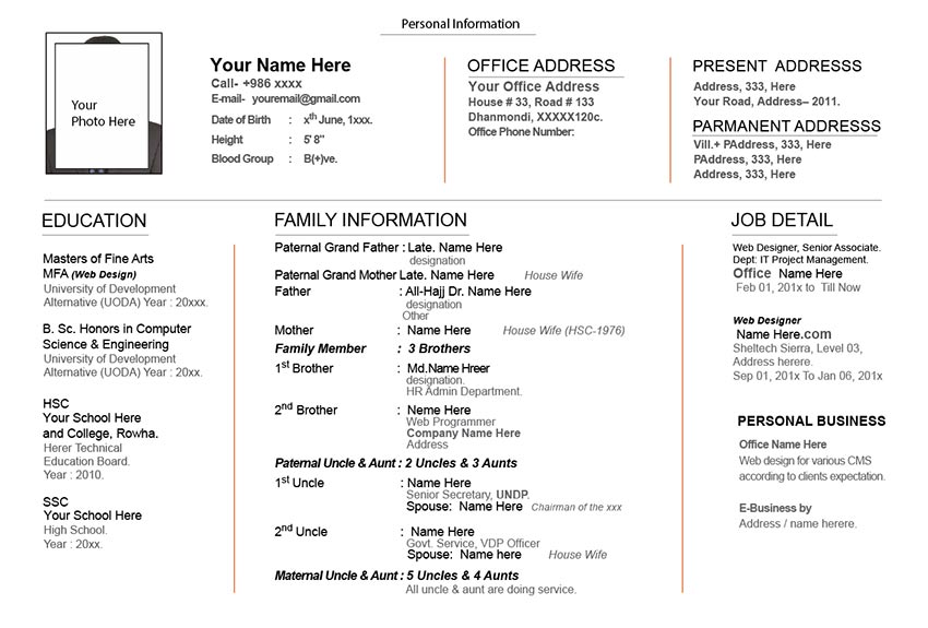 Marriage Cv Template