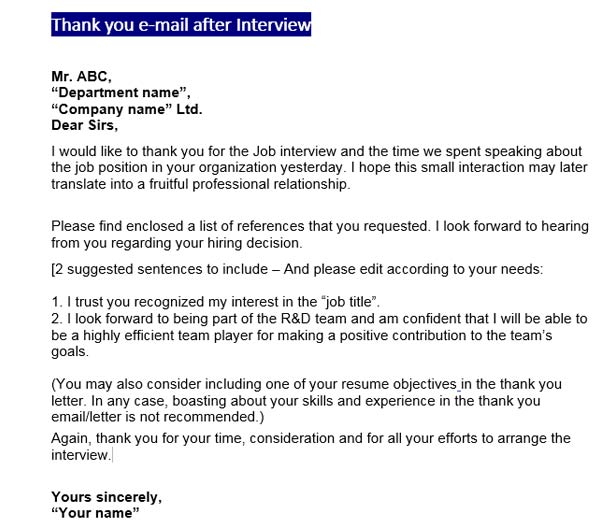 email follow up after interview