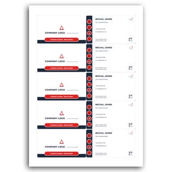 A4 Business Card Template PSD 10 Per Sheet