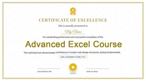 Advanced Excel Course Online Free With Certificate