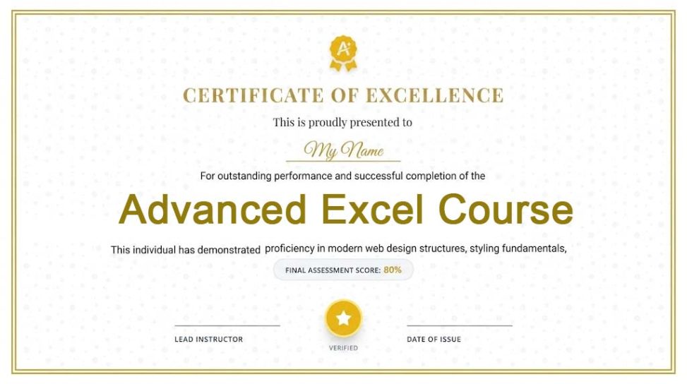 Advanced Excel Course Online Free With Certificate