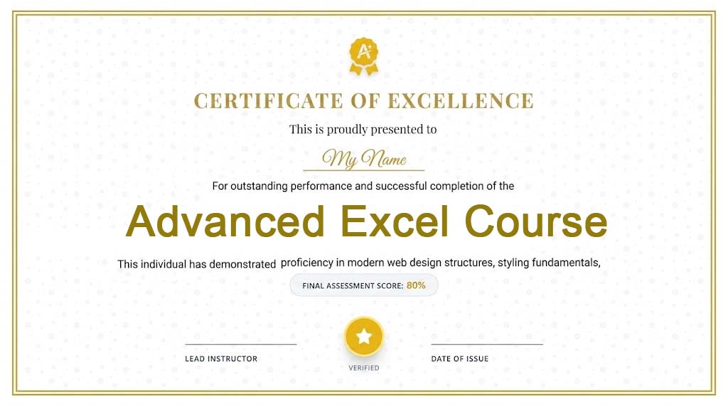 Advanced Excel Course Online Free With Certificate