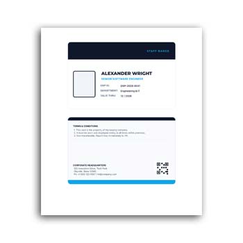 Company ID Card Template Editable Free Download