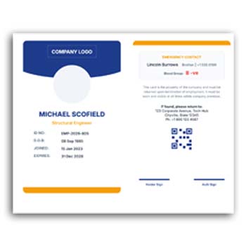 Employee ID Card Design Editable Format