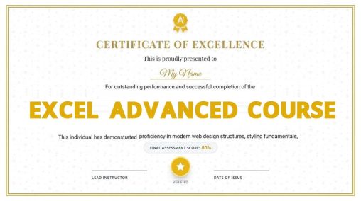 Excel Advanced Course Free With Certificate