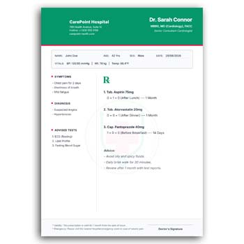 Free Editable Prescription Template PDF