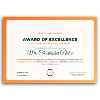 Professional Award Certificate Template