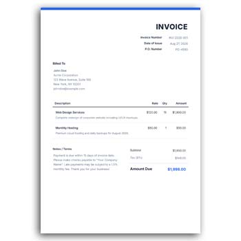 Wave Invoice Maker Editable Download